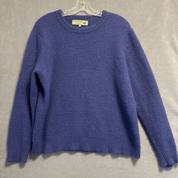 Peruvian Link Alpaca Collection Sweater Womens Size L Blue Crewneck Fisherman - Picture 1 of 7